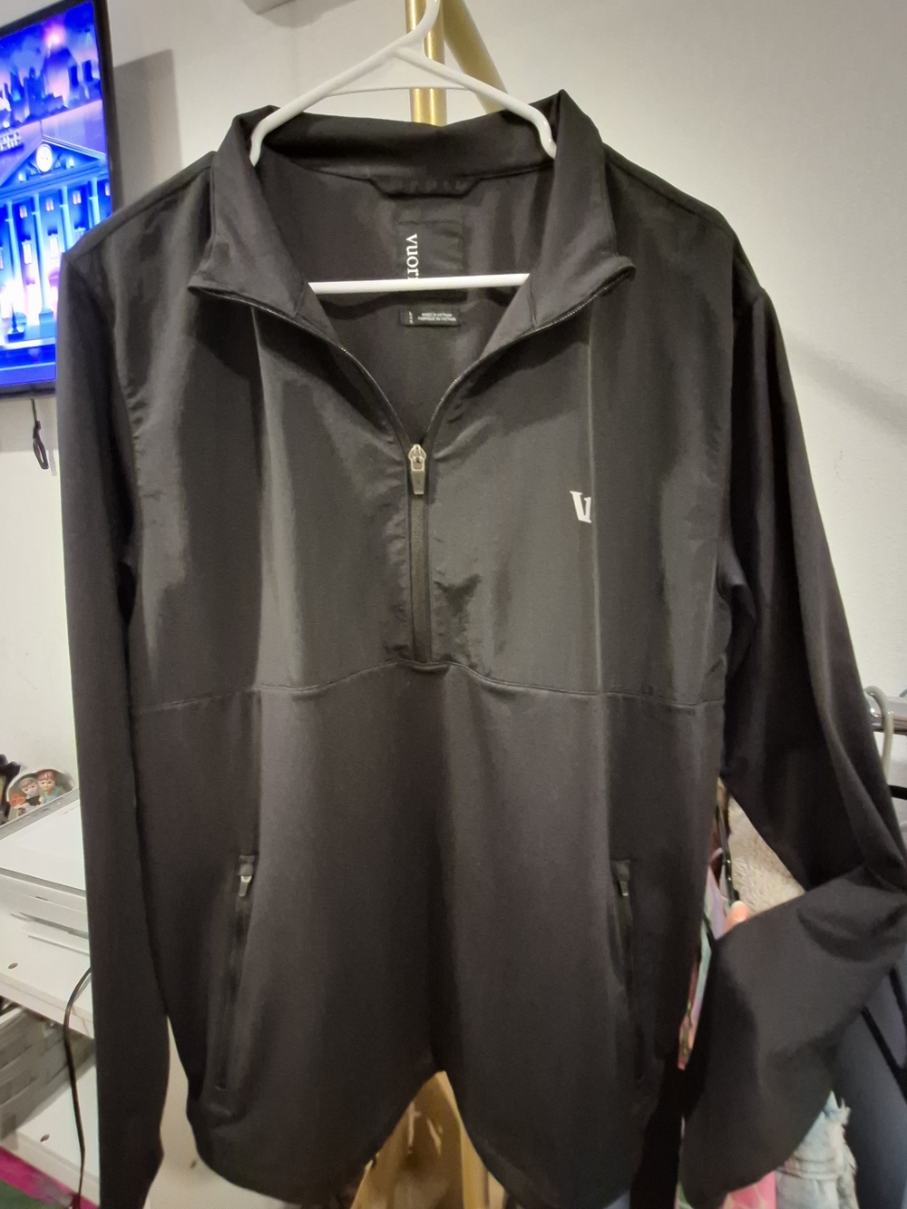 Vuori Men's Black Quarter-Zip Pullover Jacket